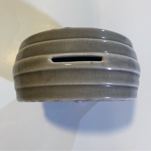 Vintage Thrifty Tom Whitestone Savings ceramic bank, has chip see last pic, H 5” - Picture 5 of 8